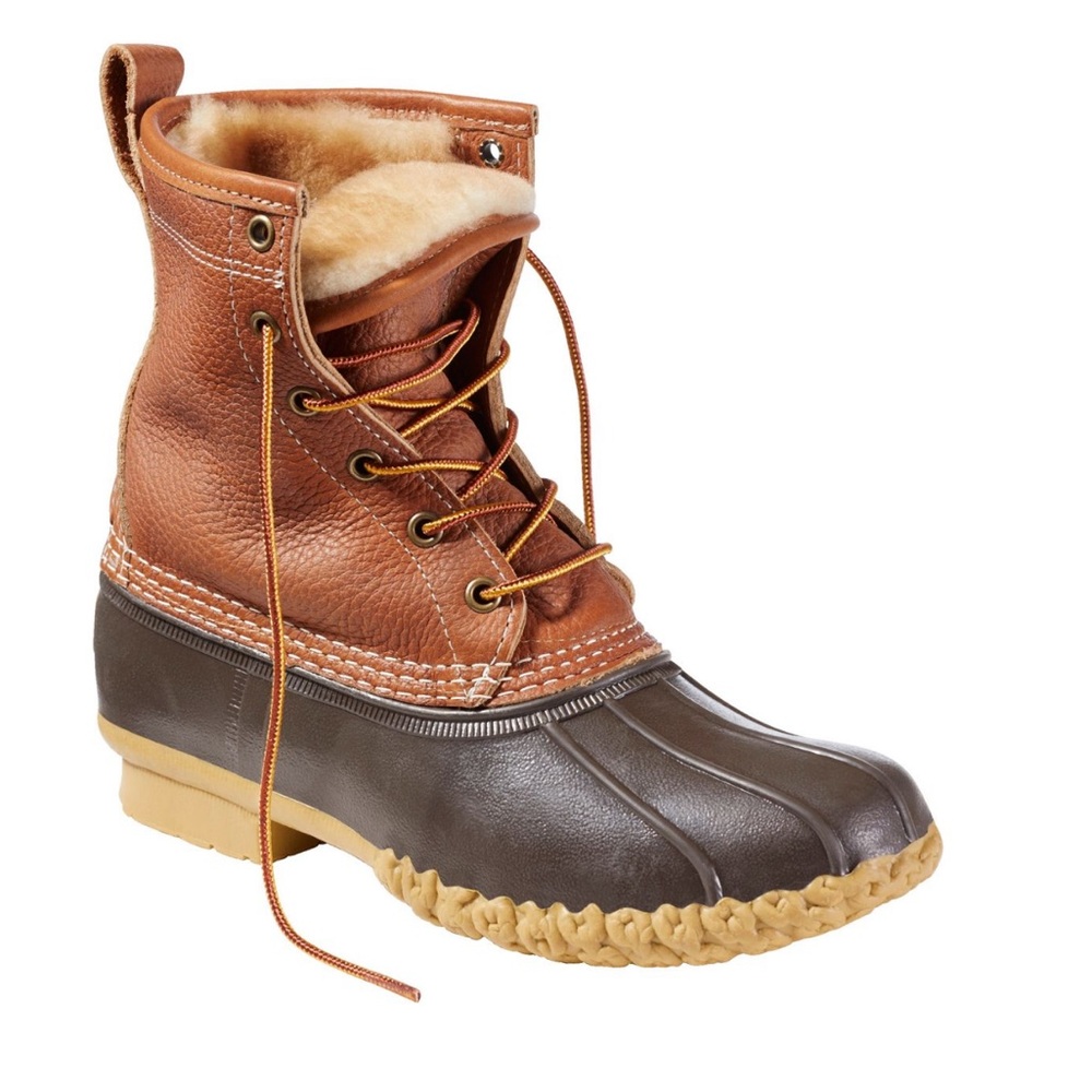 LL Bean Brown and Black Duck Boots